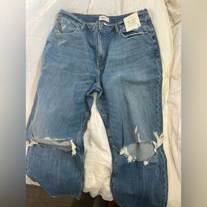 NWT Abercrombie & Fitch Curve Love Ultra High Rise Ankle Straight Jean